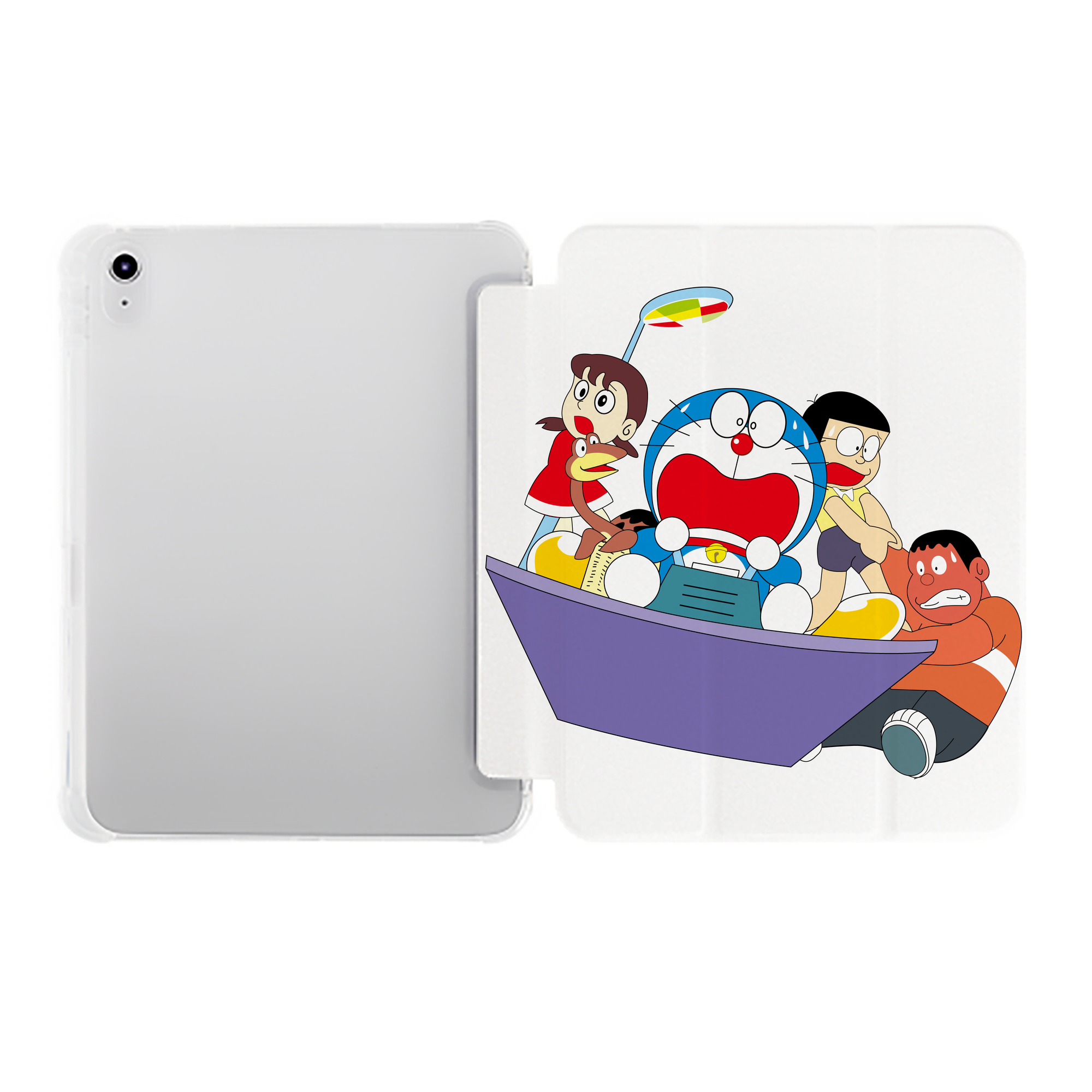 （画像用） ドラえもん Doraemon IPad ケース ペン収納付き 三つ折りスタンド PUレザー×シリコン 対応機種9.5/10.5/10.9インチ